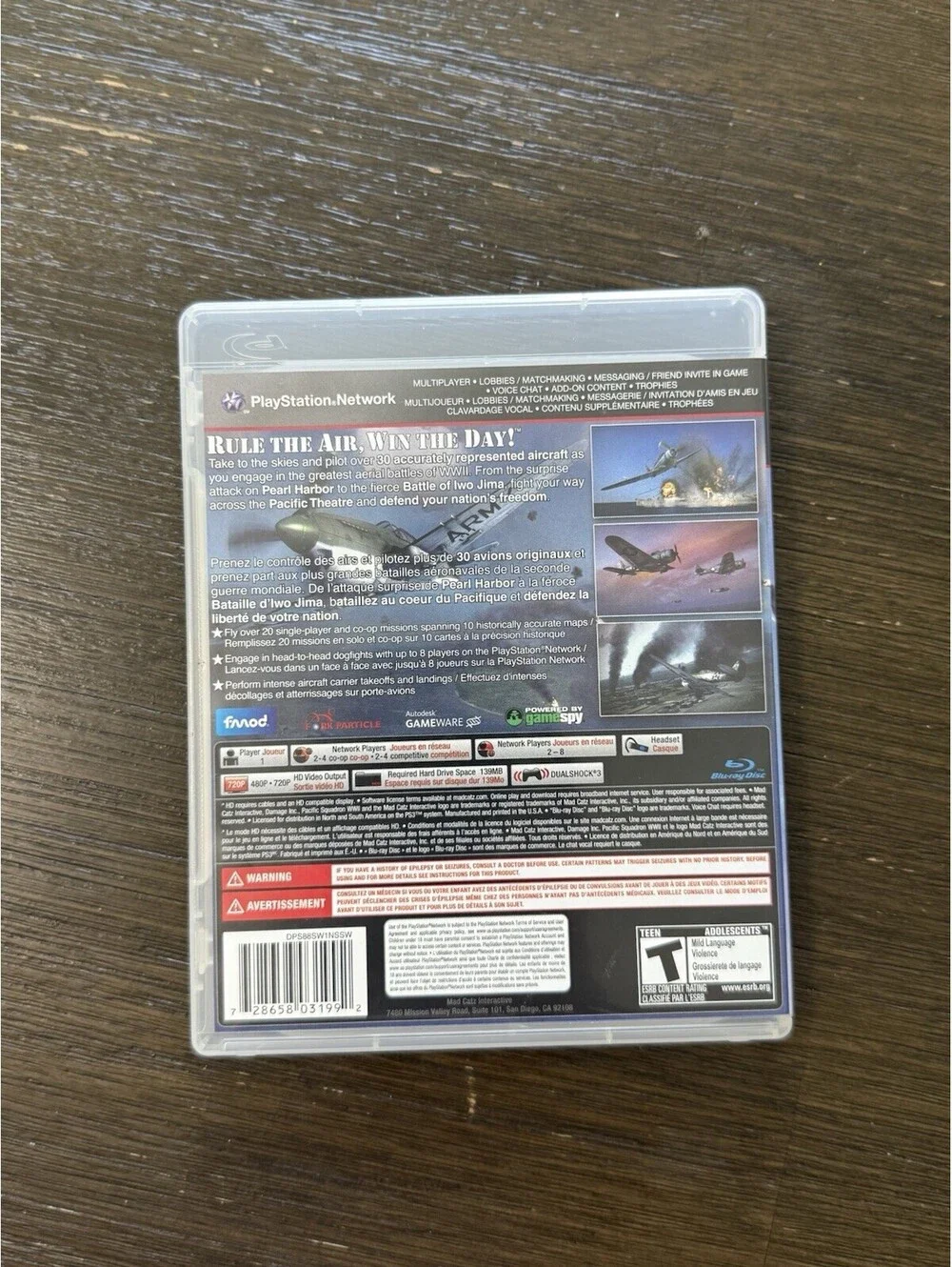 Damage Inc. Pacific Squadron WWII Sony PlayStation 3 PS3 Disc & Case